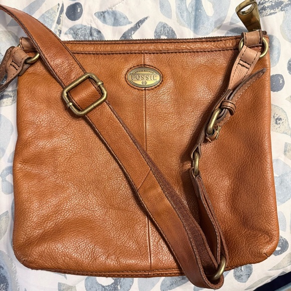 Fossil Handbags - Fossil Brown Leather Crossbody Bag